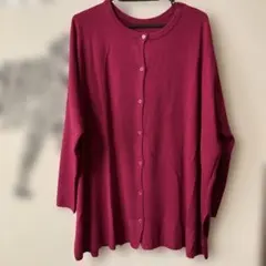 studio clip 濃いピンク色 ボタン付きゆったりカーディガン