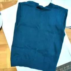 LIP　SERVICE リブ　ハイネック　タンクトップ　くすみブルー