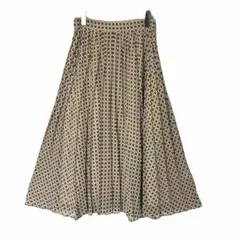 BANANA REPUBLIC 総柄プリーツロングスカート ベージュ サイズ2のサムネイル