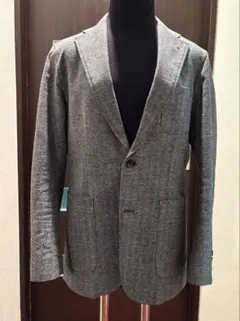 ソフネット　ヘリンボーンテーラードジャケット グレー　裏地カモフラ　サイズS