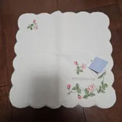 Wedgwood 花柄刺繍 タオルハンカチ