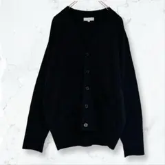 a3462 ヴィランド カーディガン 黒 L メンズ Vネック ウール100%