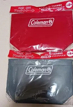 コカ・コーラ Coleman フェルトトート レッド、グレー 2点セット