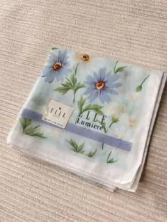 【新品・タグ付き】ELLE エル ハンカチ 小花柄 ブルーのサムネイル