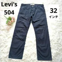 リーバイス　504　パンツ　チェック　グリーン系　ストレート　W32　L33
