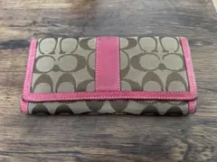 coach　コーチ　長財布　 シグネチャー ピンク
