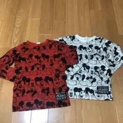 新品同様ブリーズ  ×ディズニー　ミッキー総柄ロンT130レッド