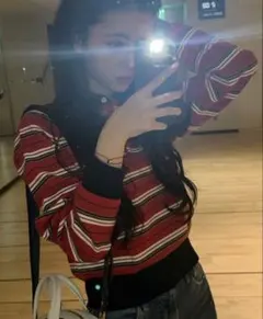 emmi ロゴマルチボーダーニットポロ