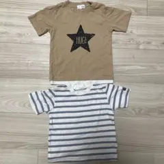 【100サイズ】b.ROOM Tシャツ2枚セット ベージュ・ストライプのサムネイル