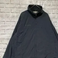 コロンビア　ナイロンジャケット中綿ブラックL ロゴ刺繍アウトドア0113