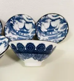 中国茶道具　茶器　青花瓷 品茗杯 5点