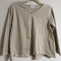 【美品】coen ベージュ コットンVネック Tシャツのサムネイル