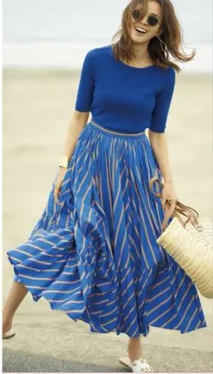 ユナイテッドアローズ UWCSストライプティアードマキシスカート