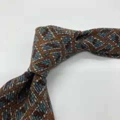 Christian Dior ブラウン ネクタイ ディオール 総柄 シルク