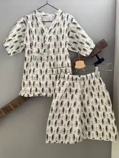 【ハンドメイド】【即日発送】ペンギン柄 甚平120cm130cm 夏祭り