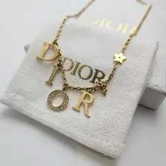 正規 美品】Christian dior雫ロゴ刻印チャーム/ネックレスチェーン 