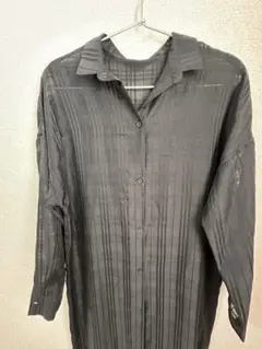INDIVI レディース　ロングシャツ　ブラック