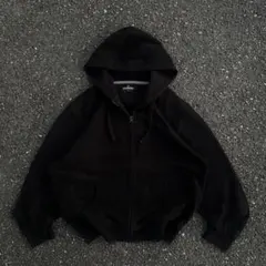 ダブルフェイス　ジップパーカー　裏サーマル　00s 短丈　yeezy y2k