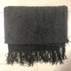 Amina 黒 マフラー フリンジ ユニセックス、メンズ、レディース兼用