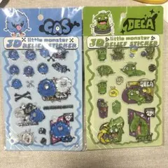 新品 リトルモンスター 3Dレリーフモンスターステッカー シール 2点セット