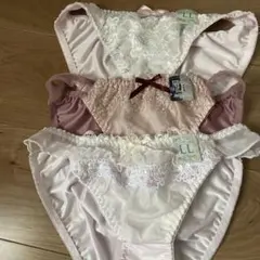 ピンク系レース付きショーツ3枚セット LLサイズ