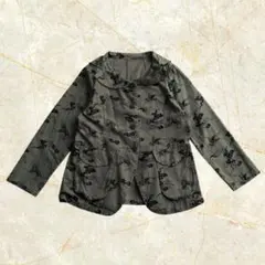 シャツジャケット 和風 総柄 綿100% レトロモダン 古着