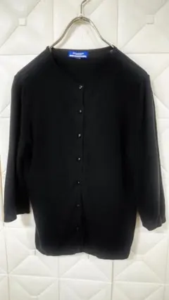 極美品✨バーバリー ロンドン メガチェック 洗える カーディガン 羽織 ブラック piumハートチェックロングカーデ