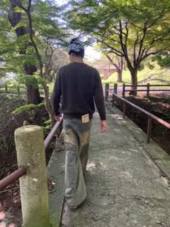 menes ヴィンテージバイオブリーチ　ワイドレッグデニム