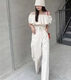 LAFFMO デニムキャミソールハイウエストデニムセットアップ