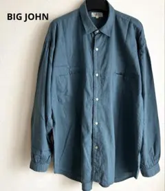 BIG JOHN 長袖シャツ ブルー系メンズ コットンMサイズ