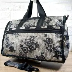 極美品✨️レスポートサック ボストンバッグ 花柄 レース調 ヘリンボーン 大容量