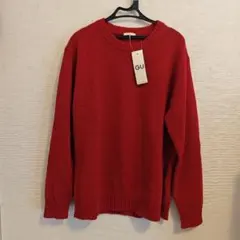 GU クルーネックニット レッド 新品のサムネイル