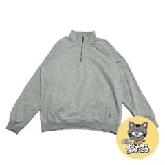 カーハート 古着 スウェット ハーフジップ グレー L