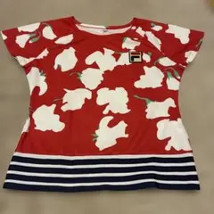 FILA テニスTシャツ レッド 花柄 Sのサムネイル