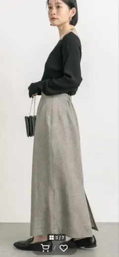 LIVE DROITE シャイニーリネンナロースカート　ロング Mサイズのサムネイル