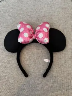 ミニーマウス カチューシャ ピンクリボン