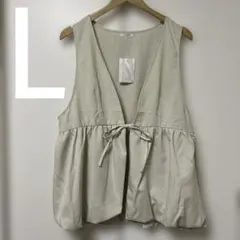 お値下げ！しまむら　LUNACION バルーンベスト アイボリー Lのサムネイル