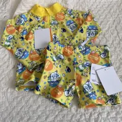 イエロー動物柄ベビー水着 90cm