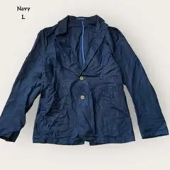 Navy テーラードジャケット カジュアル シンプル L