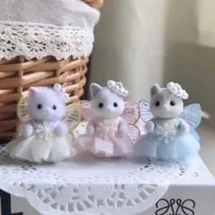 シルバニア用 キャミドレス＋髪飾りセット ハンドメイド 4色セット フェアリー