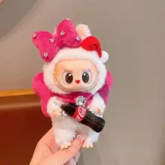 Labubu ぬいぐるみ用衣装 ラブブ着せ替え服 コカ・コーラリボン付き