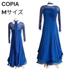 COPIA 社交ダンス ドレス Mサイズ ブルー 青 衣装 花モチーフのサムネイル