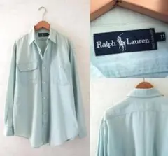 ラルフローレン　ガーゼコットン シャンブレーシャツ オーバーフィット