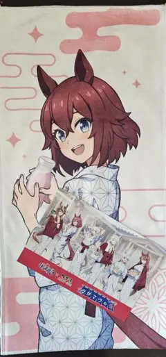 入館特典ポストカード付き サクラチヨノオー ウマ娘 極楽湯マフラータオル