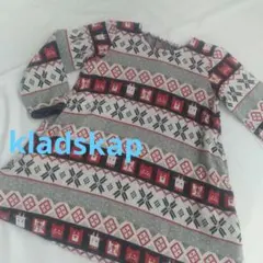 kladskap キッズ トップス 長袖 チュニック ノルディック柄 Aライン