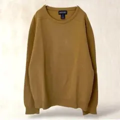 LANDS'END ランズエンド　ウールニット　S　茶　羊毛　Uネック　無地　冬のサムネイル