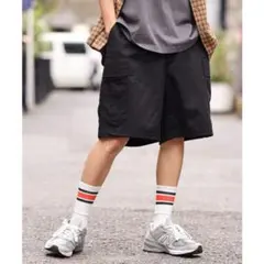 WEGO ワイドカーゴショーツ メンズ ユニセックス ブラック L