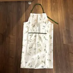 植物柄エプロン ポリエステル製