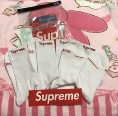 Supreme シュプリーム　白　ソックス 2足セット 靴下　6-12 新品