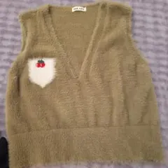 HILADY オリーブグリーン ニットベスト